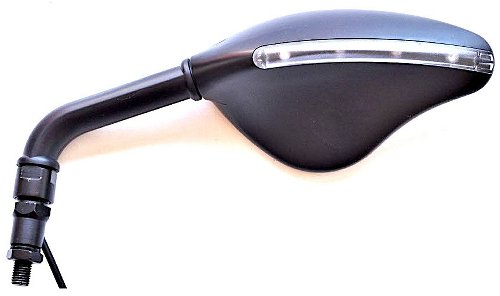 FAR Spiegel Lenker mit LED links, schwarz, L230 mm H135mm