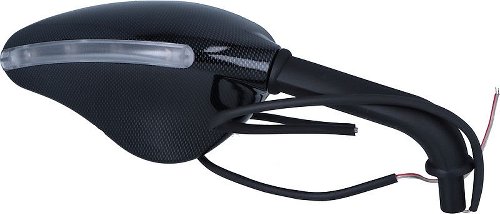 FAR Spiegel Lenker mit LED rechts,Carbon Optik, L230, H135mm