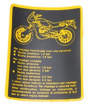 Moto Guzzi Sticker wheel pressure - 750 X Polizia NML