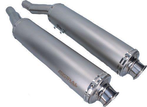 Mistral exhaust set, round, stainless steel, ice gray, flat,