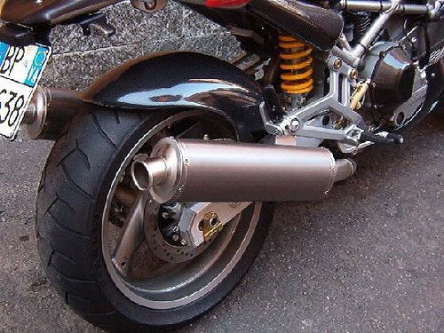 Mistral Auspuff-Satz, oval, VA, flach, mit EG-ABE - Ducati