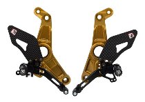 Ducabike Footrest set, adjustable, gold-black - Ducati