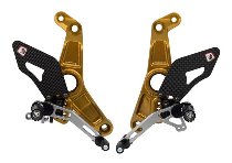 Ducabike Footrest set, adjustable, gold-silver - Ducati