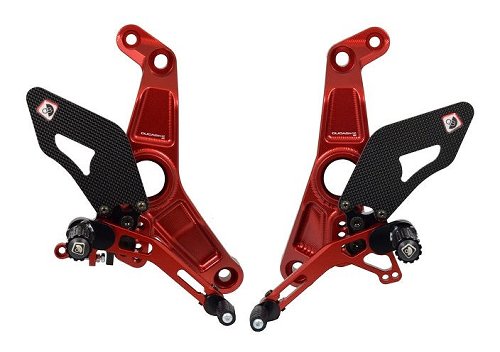 Ducabike Footrest set, adjustable, red - Ducati Monster 1200