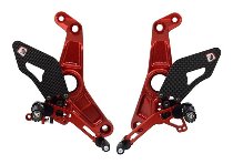 Ducabike Footrest set, adjustable, red - Ducati Monster 1200