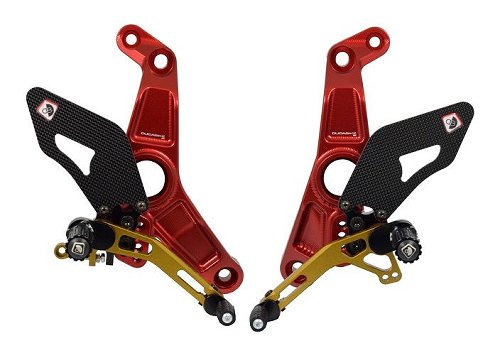 Ducabike Footrest set, adjustable, red-gold - Ducati Monster