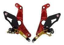 Ducabike Footrest set, adjustable, red-gold - Ducati Monster