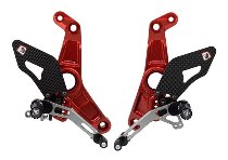 Ducabike Footrest set, adjustable, red-silver - Ducati