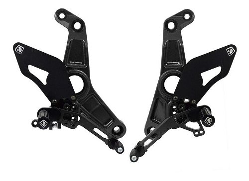 Ducabike Footrest set type ´Eco´, adjustable, black - Ducati