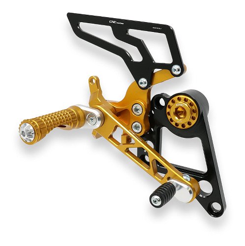 CNC Racing Adjustable rear sets, gold - Ducati Monster