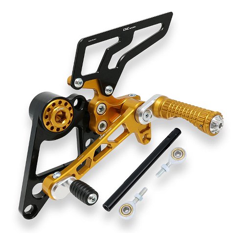 CNC Racing Adjustable rear sets, gold - Ducati Monster