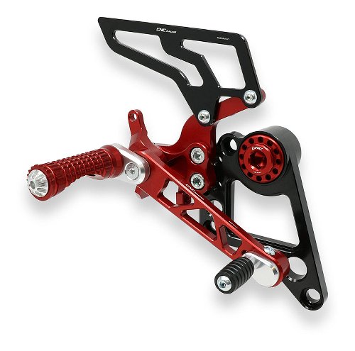 CNC Racing Adjustable rear sets, red - Ducati Monster