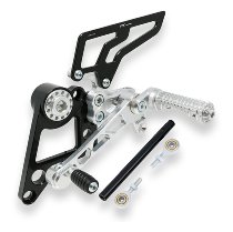 CNC Racing Adjustable rear sets, silber - Ducati Monster