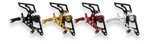 CNC Racing Adjustable rear sets, silber - Ducati Monster