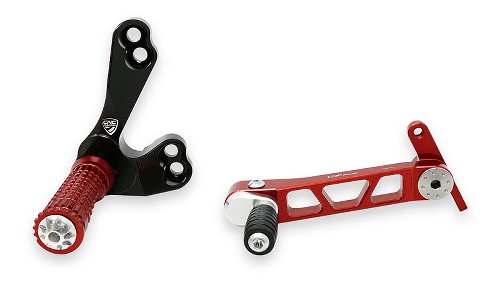 CNC Racing Adjustable rear sets, red - Ducati Streetfighter