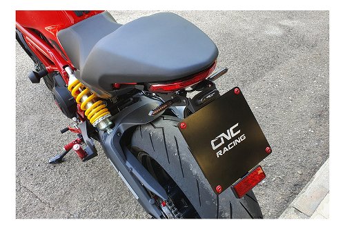 CNC Racing Porta targa regolabile, nero - Ducati Monster