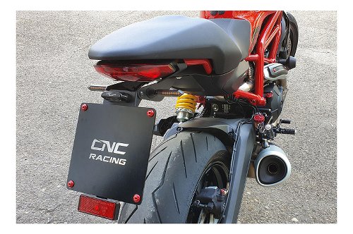 CNC Racing Porta targa regolabile, nero - Ducati Monster