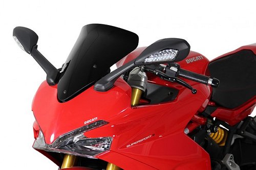 MRA Fairing screen with spoiler, black, with homologation -