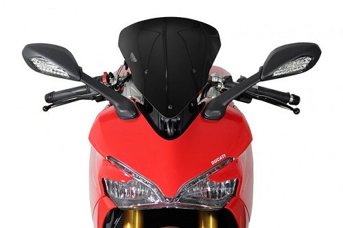 MRA Fairing screen with spoiler, black, with homologation -