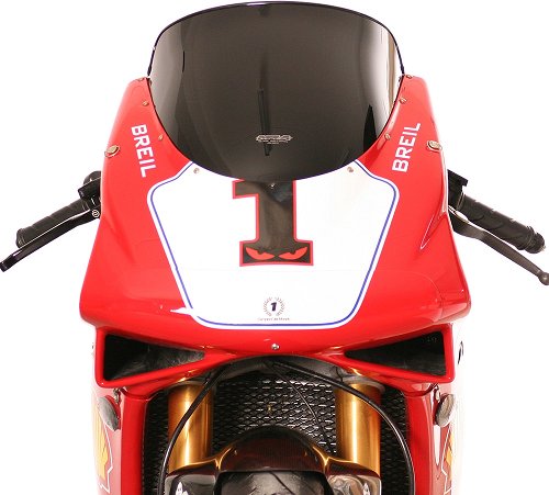 MRA Fairing screen with spoiler, black, with homologation -