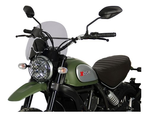 MRA Fairing screen, touring, smoke grey, with homologation -