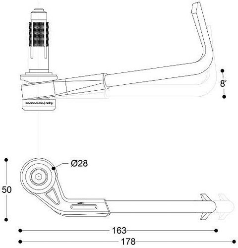 Protezione leva Barracuda PRO-TECT VR46 nero, universale