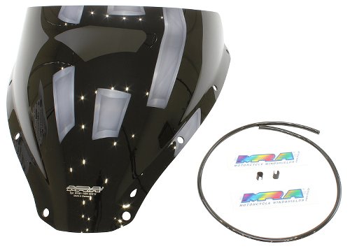 MRA Fairing screen with spoiler, black, with homologation -