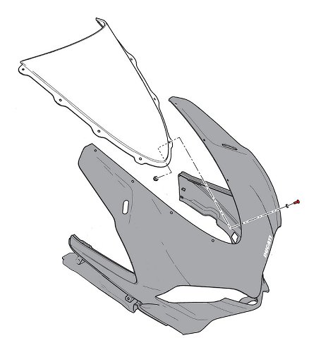 CNC Racing Schraubensatz Verkleidung (8 stk), rot, Ducati