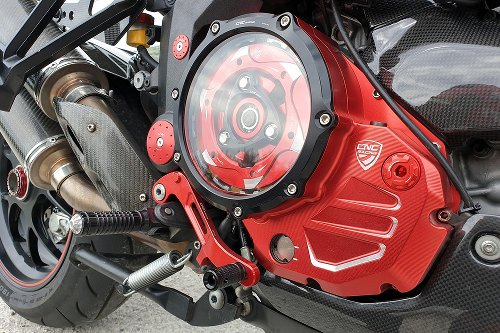 CNC Racing Clear cover oil bath clutch, black - Ducati