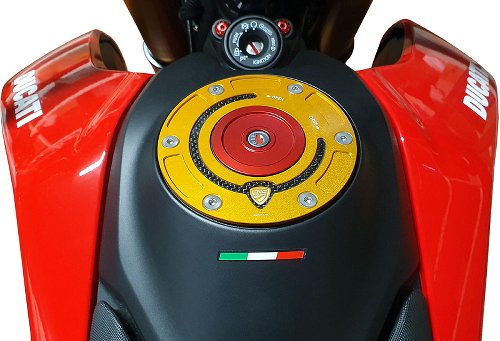 CNC Racing Tankdeckelflansch, Carbon, schwarz - Ducati