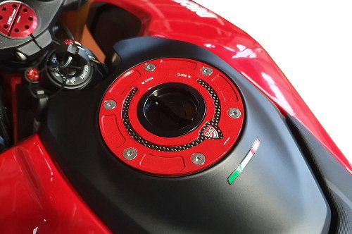 CNC Racing Tankdeckelflansch, Carbon, schwarz - Ducati
