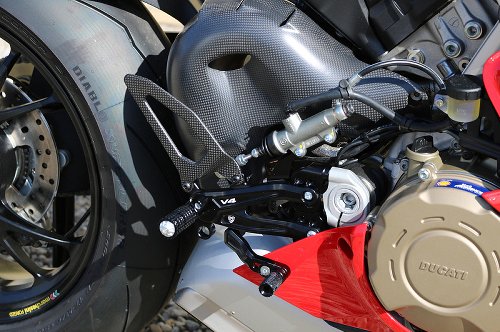 CNC Racing Heel guard kit for rearsets, matt carbon - Ducati