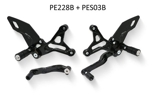 CNC Racing RH heel guard kit for rearsets, black - MV Agusta