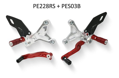 CNC Racing RH heel guard kit for rearsets, silver - MV