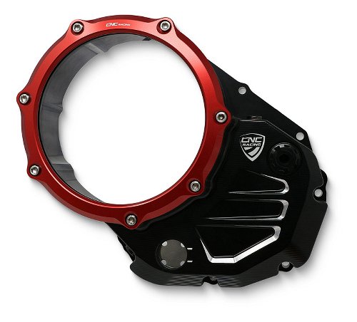 CNC Racing Clear cover oil bath clutch, BICOLOR, black-red -