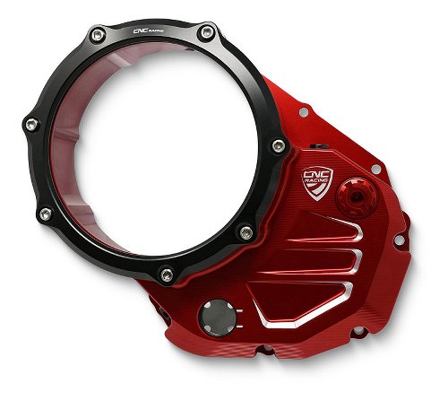 CNC Racing Clear cover oil bath clutch, BICOLOR, red-black -