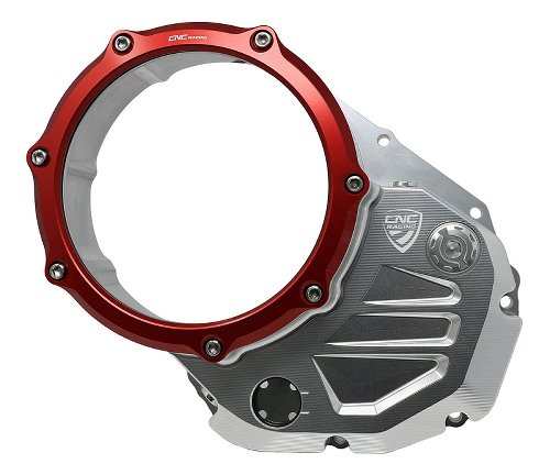 CNC Racing Clear cover oil bath clutch, BICOLOR, silver-red