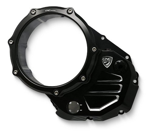 CNC Racing Clear cover oil bath clutch, black - Ducati