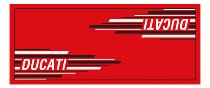 Ducati Motorradteppich, Stripes rot, 190 x 80 cm
