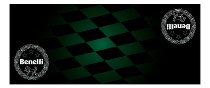 Benelli Motorcycle carpet, with checkered flag, black/green,