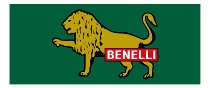 Benelli Motorcycle carpet, green with lion,190 x 80 cm