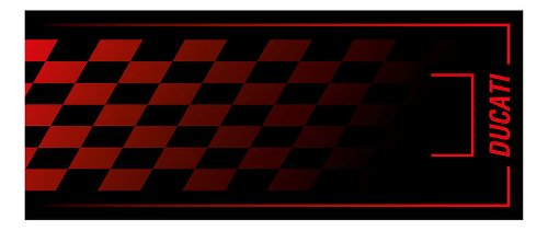 Ducati tapis moto, noir/rouge, 190 x 80 cm