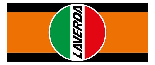 Laverda tapis moto, drapeau style italien, orange/noir, 190