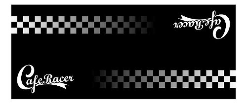 Tapis moto, Cafe Racer Style 3, noir, 190cm x 80cm