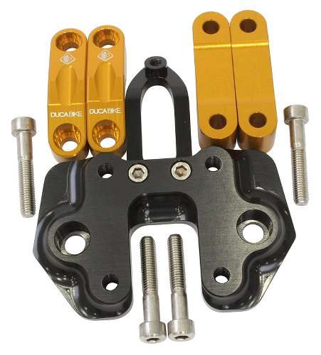 Ducabike Handlebar clamp, adjustable, black-gold - Ducati