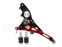 Ducabike Footpegs system, black-red - Ducati Multistrada 620