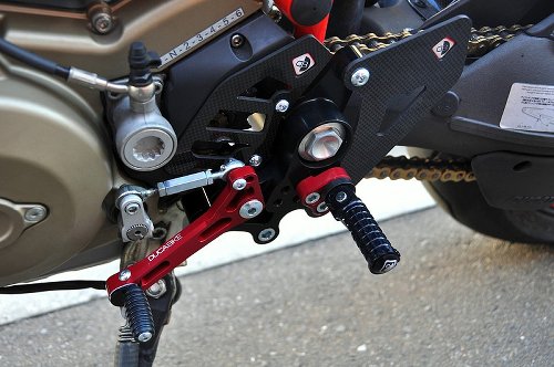 Ducabike Footpegs system, black-red - Ducati Multistrada 620