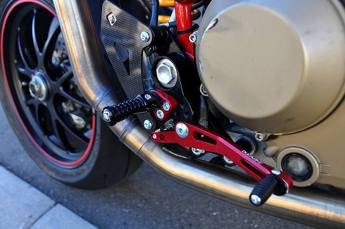 Ducabike Footpegs system, black-red - Ducati Multistrada 620