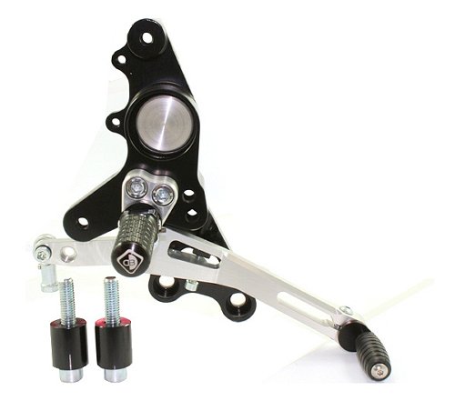 Ducabike Footpegs system, black-silver - Ducati Multistrada