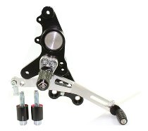 Ducabike Footpegs system, black-silver - Ducati Multistrada